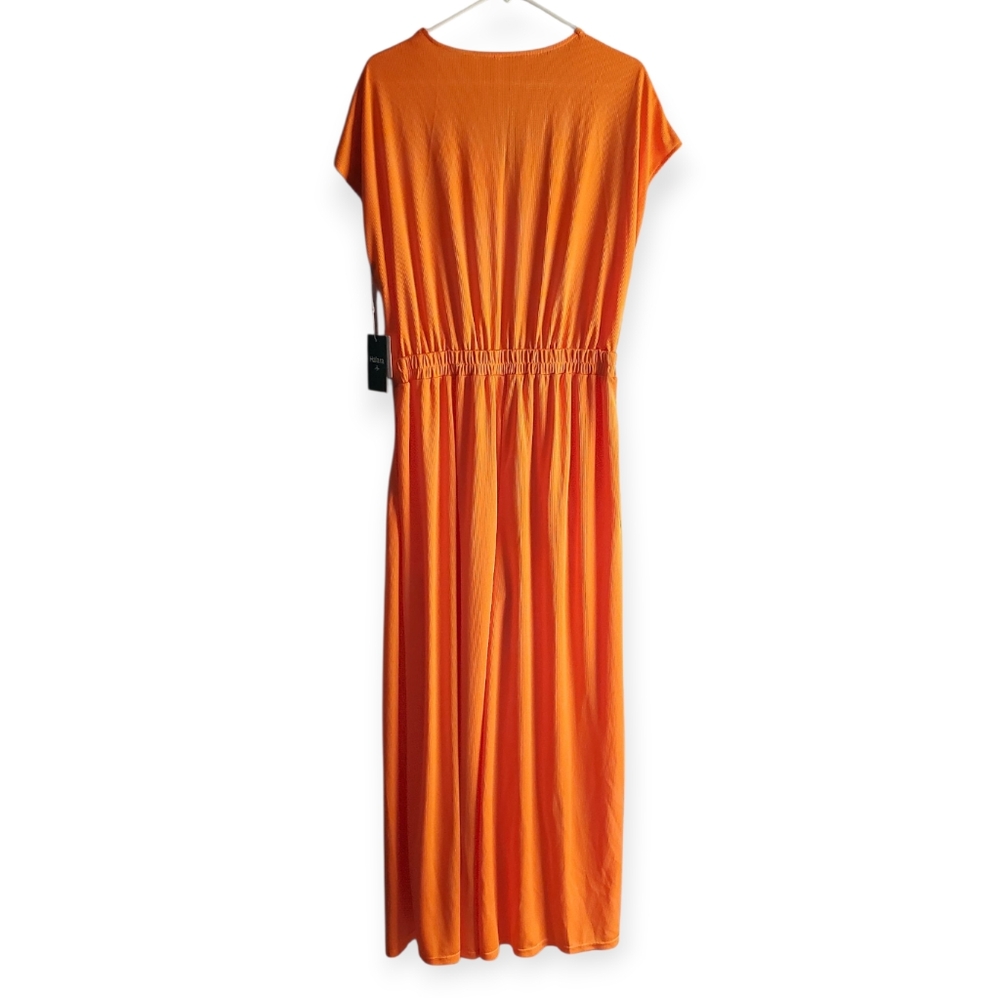 HALARA Vibrant Orange V-Neck Wide Leg Jumpsuit - Picture 2 of 4